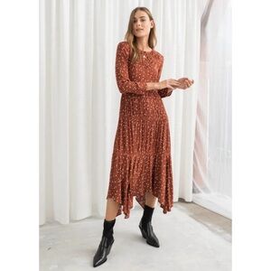 & OTHER STORIES Long Sleeve Ruffle Tier Midi Dress